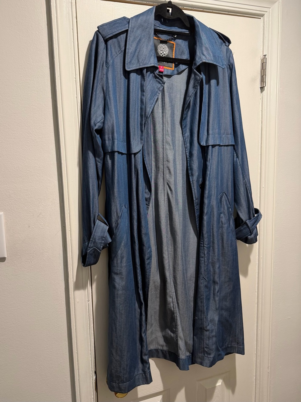 Women’s Denim Trench Coat with Matching Belt